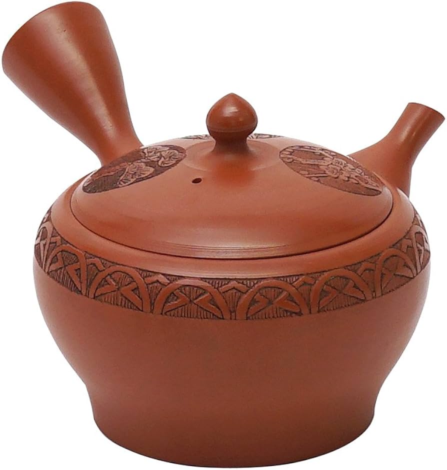 Amazon｜ヤマキイカイ(Yamakiikai) 急須 昭刻作 朱泥鉄鉢型松竹梅彫